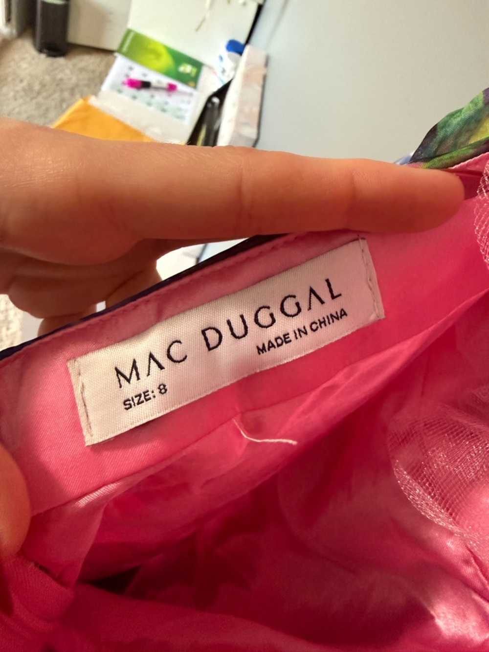 Mac Duggal Pink Floral Cutout Maxi Dress - Picture 8 of 8